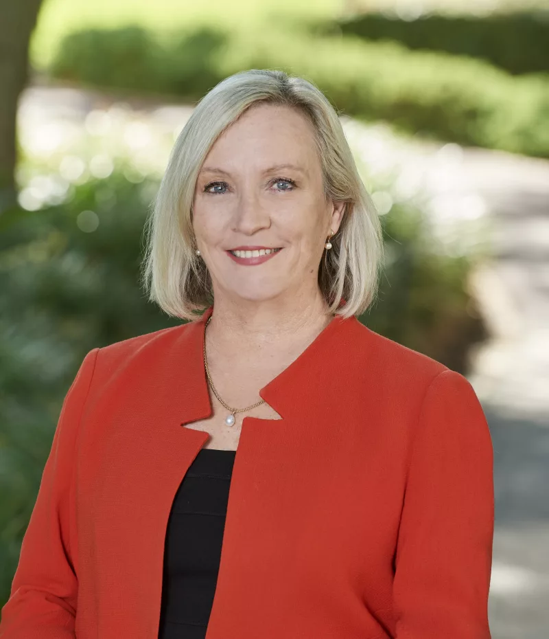 Cath Stoddart Portrait in red